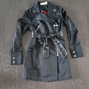 DKNY Black Trench Coat Classic Style